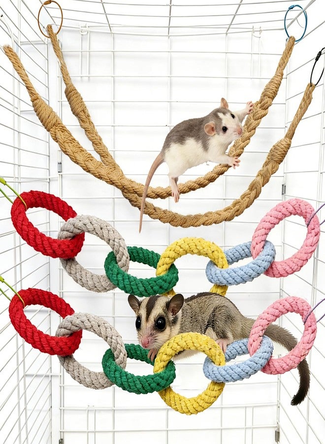 Hamiledyi Sugar Glider Climbing Rope Toys Rat Cage Hanging Toys Small Animal Climbing Rings Cage Accessories for Squirrel Sugar Glider Hamster Parrots - Image 1